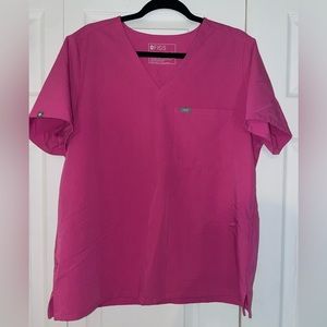 FIGS electric orchid Catarina one-pocket scrub top- XL